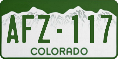 CO license plate AFZ117