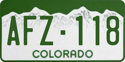 CO license plate AFZ118