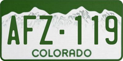 CO license plate AFZ119
