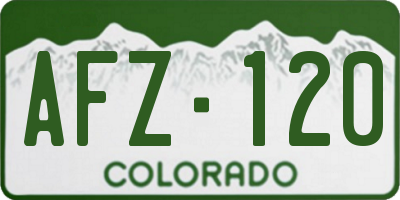 CO license plate AFZ120