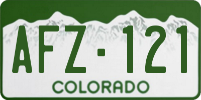 CO license plate AFZ121