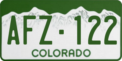 CO license plate AFZ122