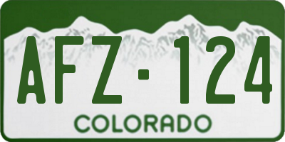 CO license plate AFZ124