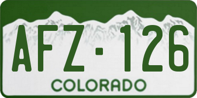 CO license plate AFZ126