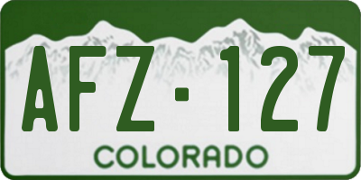 CO license plate AFZ127