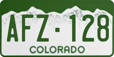 CO license plate AFZ128