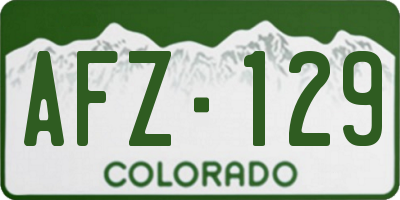 CO license plate AFZ129