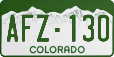 CO license plate AFZ130
