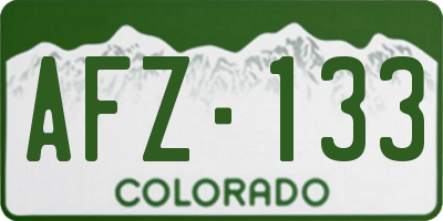 CO license plate AFZ133