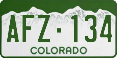 CO license plate AFZ134