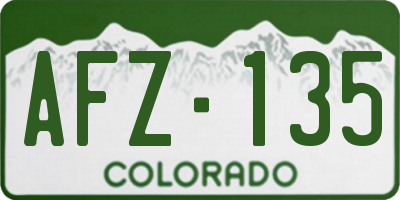 CO license plate AFZ135