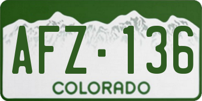 CO license plate AFZ136