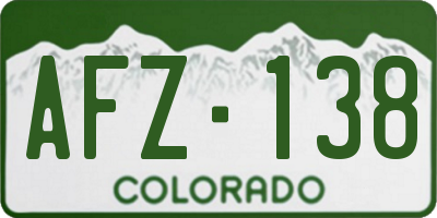 CO license plate AFZ138