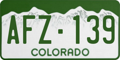 CO license plate AFZ139
