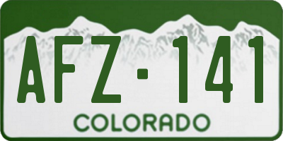 CO license plate AFZ141