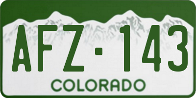 CO license plate AFZ143