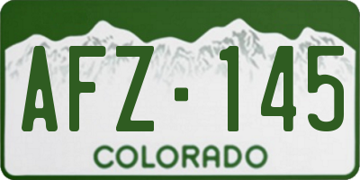 CO license plate AFZ145