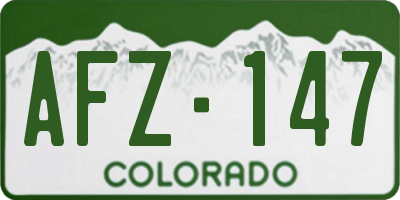 CO license plate AFZ147
