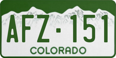 CO license plate AFZ151