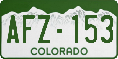 CO license plate AFZ153