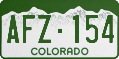 CO license plate AFZ154