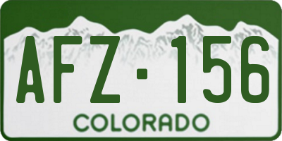 CO license plate AFZ156