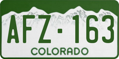CO license plate AFZ163