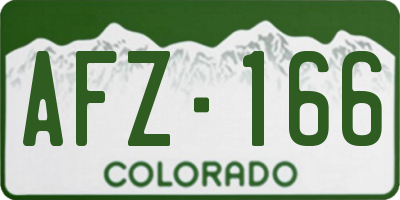 CO license plate AFZ166