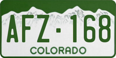 CO license plate AFZ168