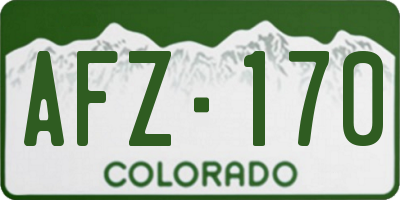 CO license plate AFZ170