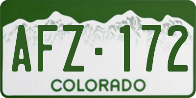CO license plate AFZ172