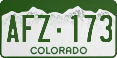 CO license plate AFZ173