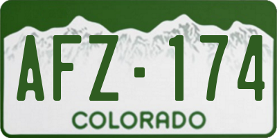 CO license plate AFZ174