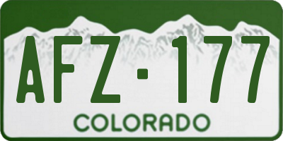 CO license plate AFZ177