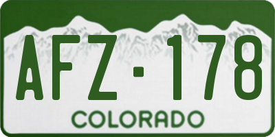 CO license plate AFZ178