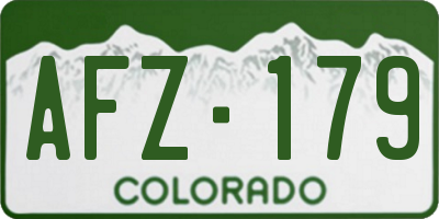 CO license plate AFZ179