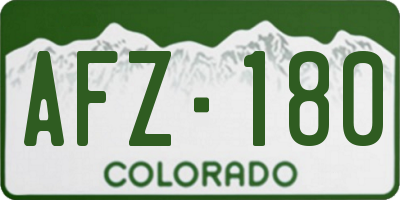 CO license plate AFZ180