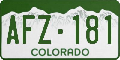 CO license plate AFZ181