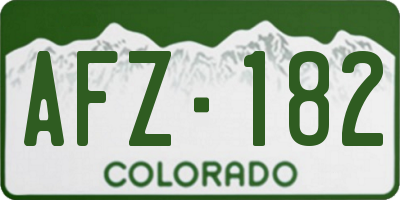 CO license plate AFZ182