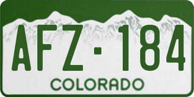 CO license plate AFZ184
