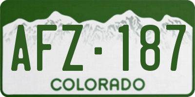 CO license plate AFZ187