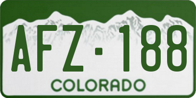 CO license plate AFZ188