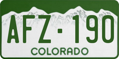 CO license plate AFZ190