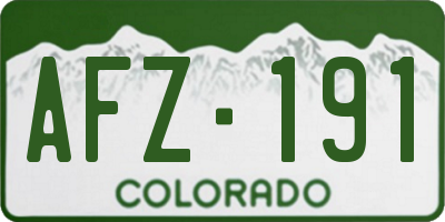 CO license plate AFZ191