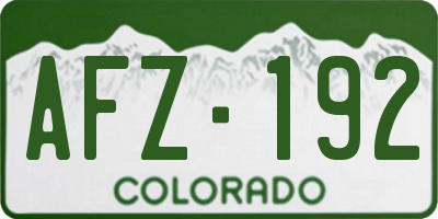 CO license plate AFZ192
