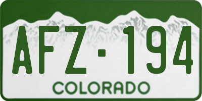 CO license plate AFZ194
