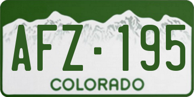 CO license plate AFZ195