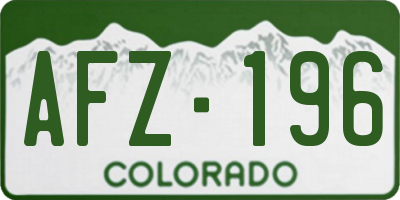 CO license plate AFZ196