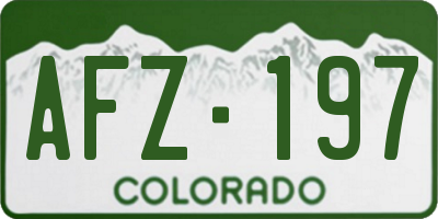 CO license plate AFZ197