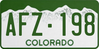 CO license plate AFZ198